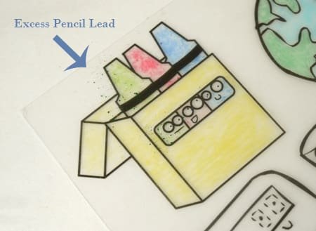 Excess pencil lead