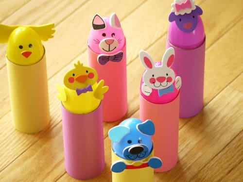 Easter Bowling Pins closeup